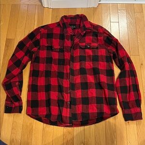 Red and black classic plaid shirt
